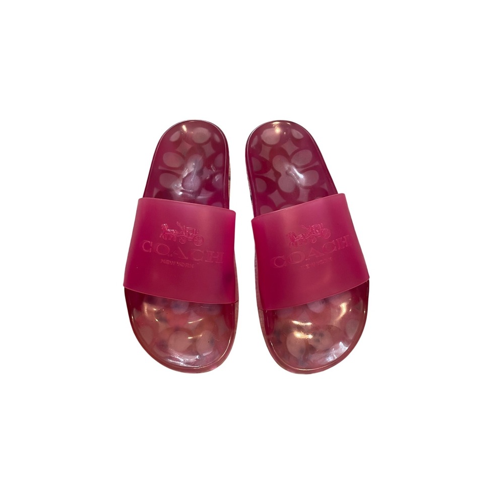 Coach Pink Jelly Rubber Slide Sandals Bold Size 5 B Ulyssa